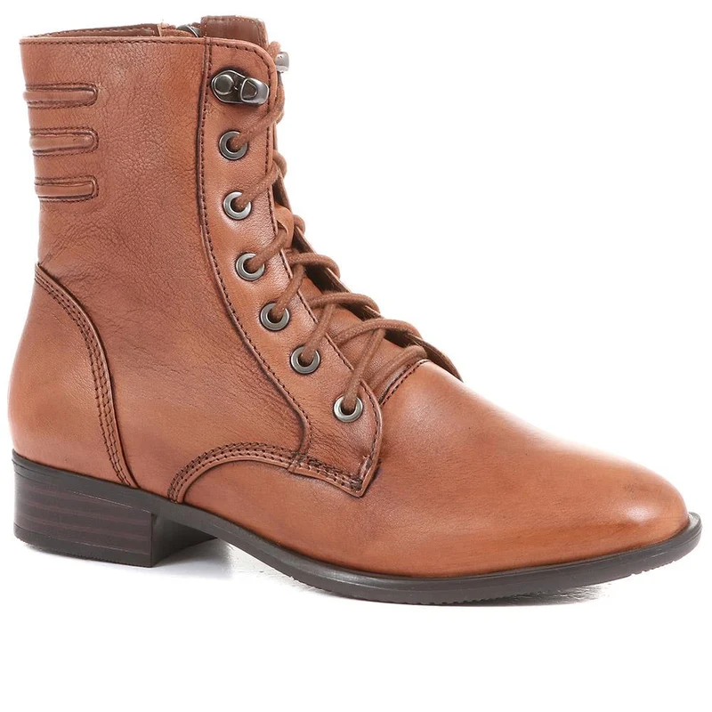 Sabina-03 Leather Ankle Boots - SINO36501 / 322 850 - Tobacco