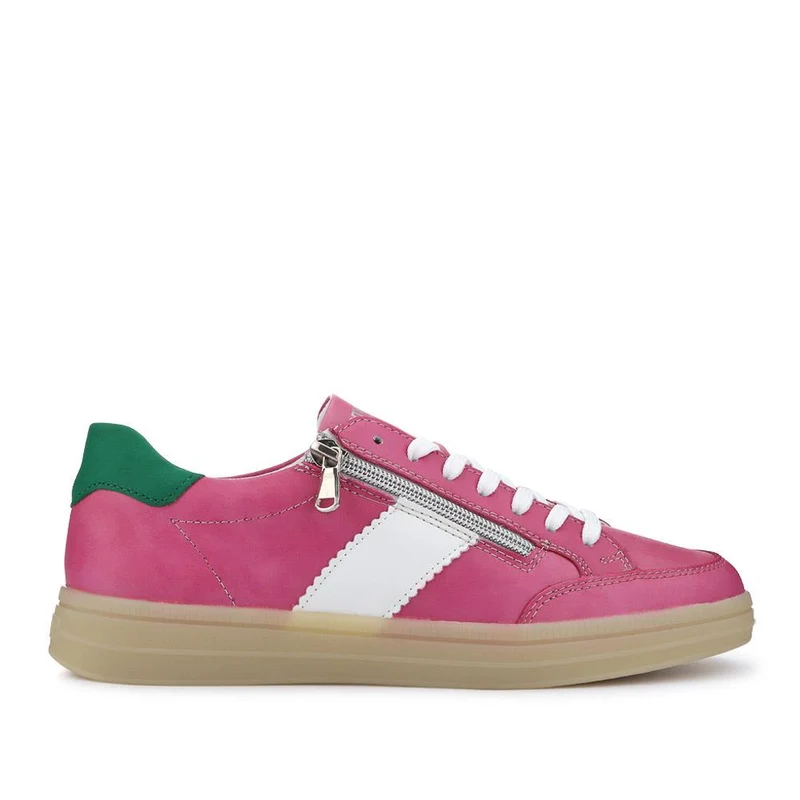 Striped Leather Trainers - DRS41506 / 326 860 - Pink