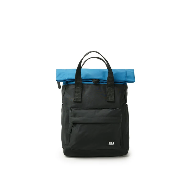 ROKA Kreativer Abfall Canfield B Black / Sea Port Kleine Tasche aus recyceltem Nylon