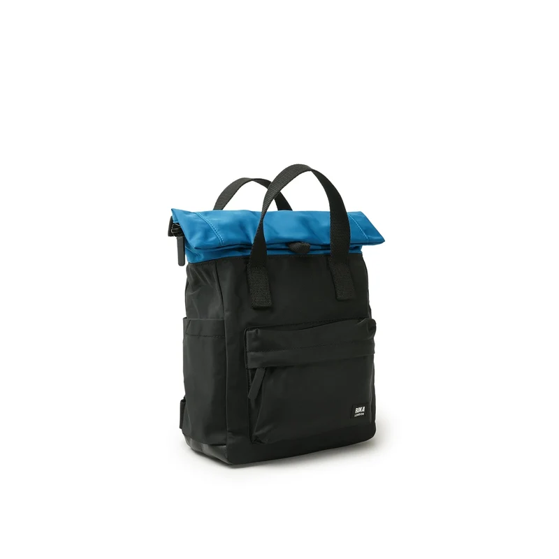 ROKA Kreativer Abfall Canfield B Black / Sea Port Kleine Tasche aus recyceltem Nylon