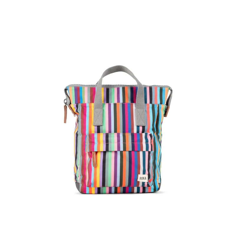 ROKA Bantry Kleine Tasche aus recyceltem Canvas mit mehreren Streifen von B