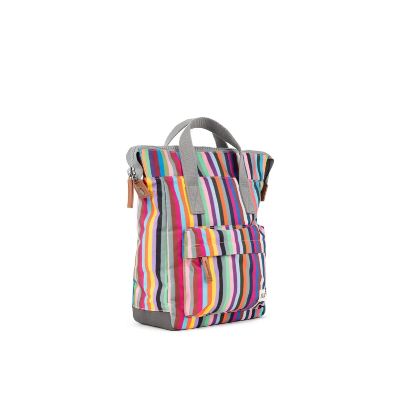 ROKA Bantry Kleine Tasche aus recyceltem Canvas mit mehreren Streifen von B