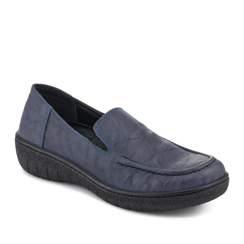 Loretta Smart Leather Loafers - HAK42002 / 327 851 - Navy