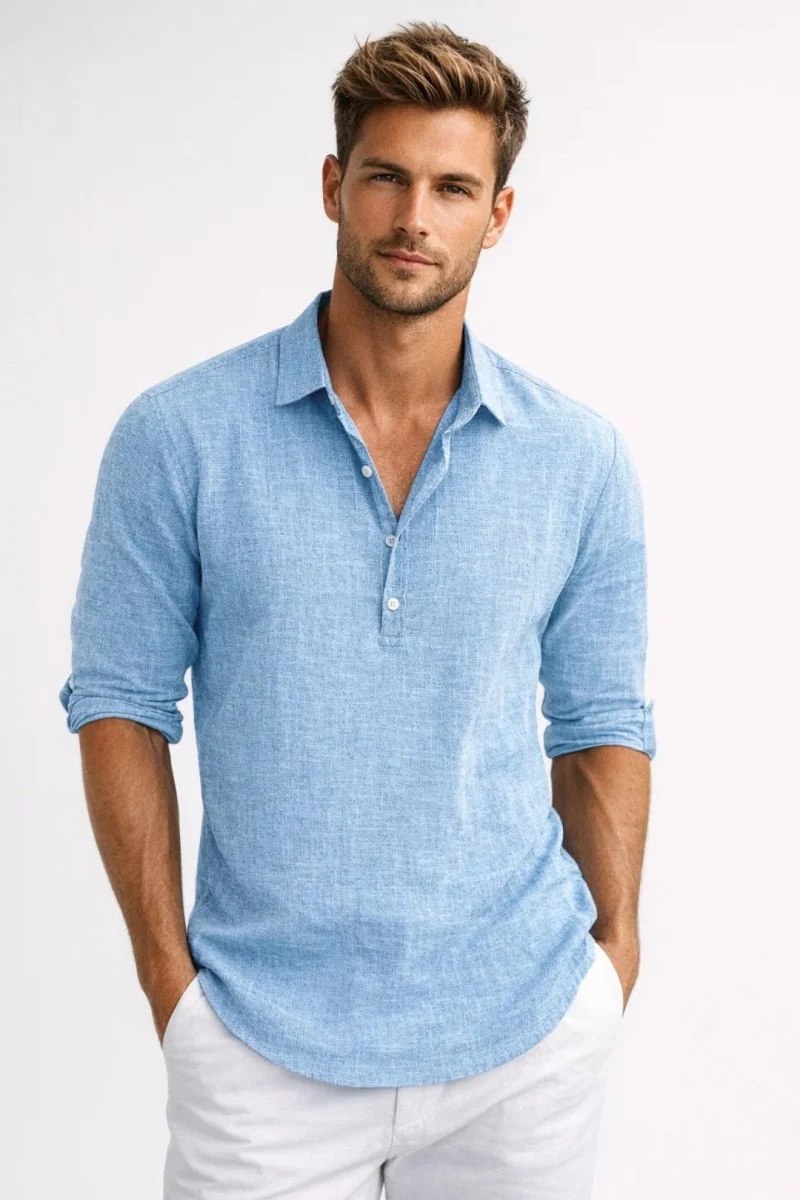 Langarm Poloshirt für Herren Klassisch