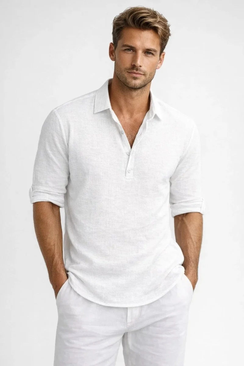 Langarm Poloshirt für Herren Klassisch