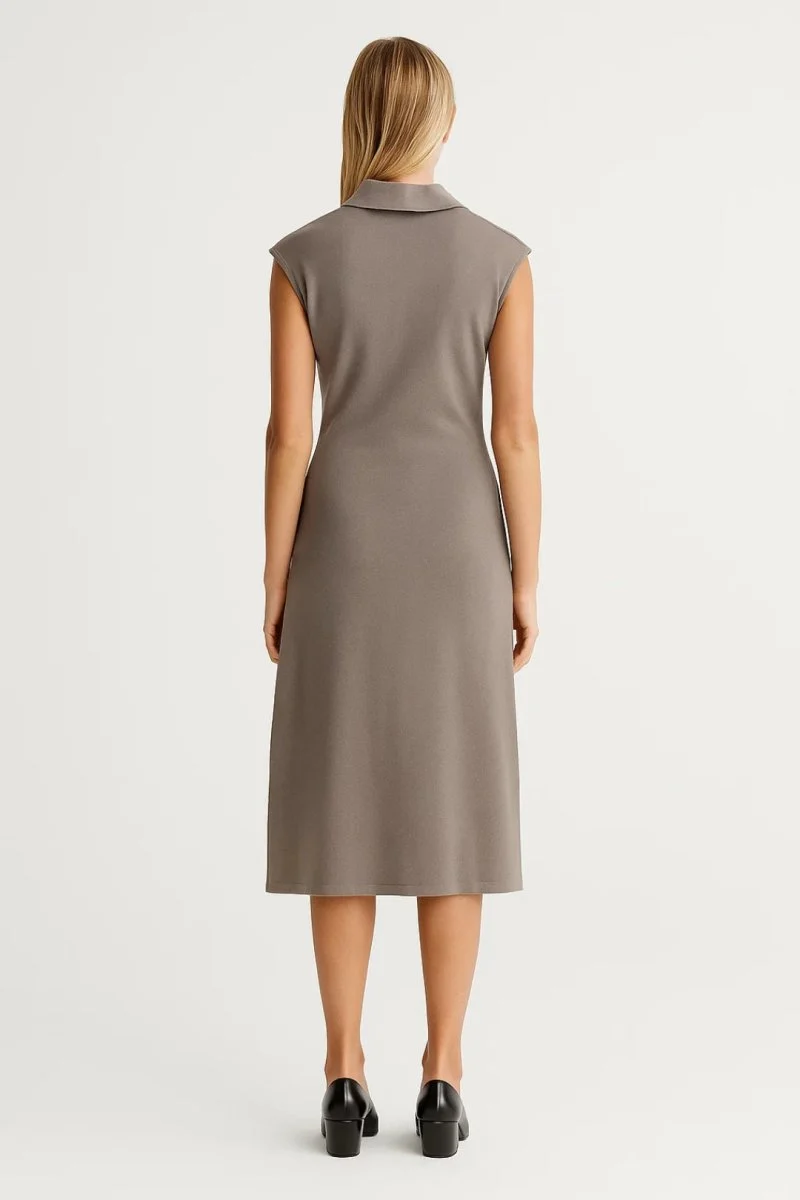 Etuikleid Damen Midi Elegant Ärmellos