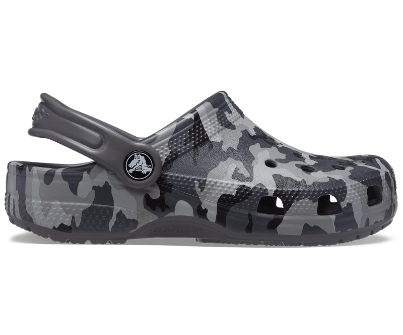 Crocs Klassischer Camo-Clog für Kinder – Schwarz