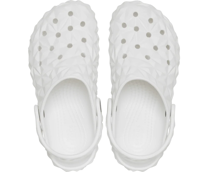 CROCS Klassischer Clog mit geometrischem Muster für Kinder - Weiß
