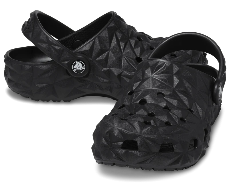 CROCS Klassischer Clog mit geometrischem Muster für Kinder - Schwarz