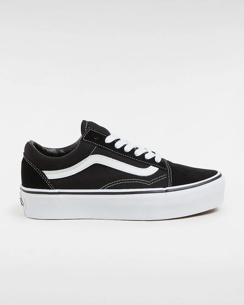 VANS Unisex Old Skool Plateau-Sneaker – Schwarz/Weiß