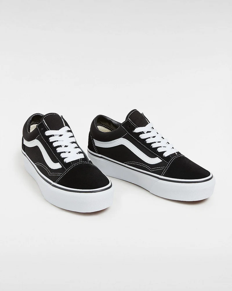 VANS Unisex Old Skool Plateau-Sneaker – Schwarz/Weiß