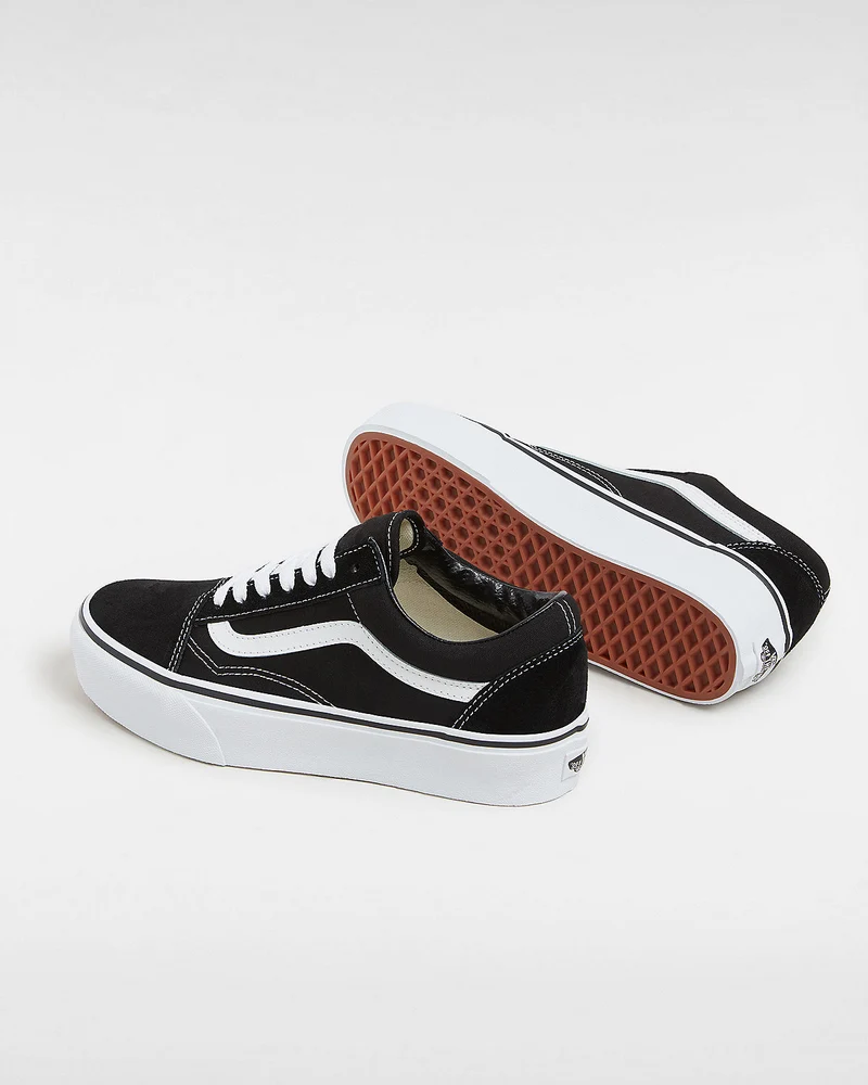 VANS Unisex Old Skool Plateau-Sneaker – Schwarz/Weiß