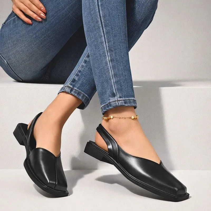 Elegante Damen Ballerinas Mit Square Toe