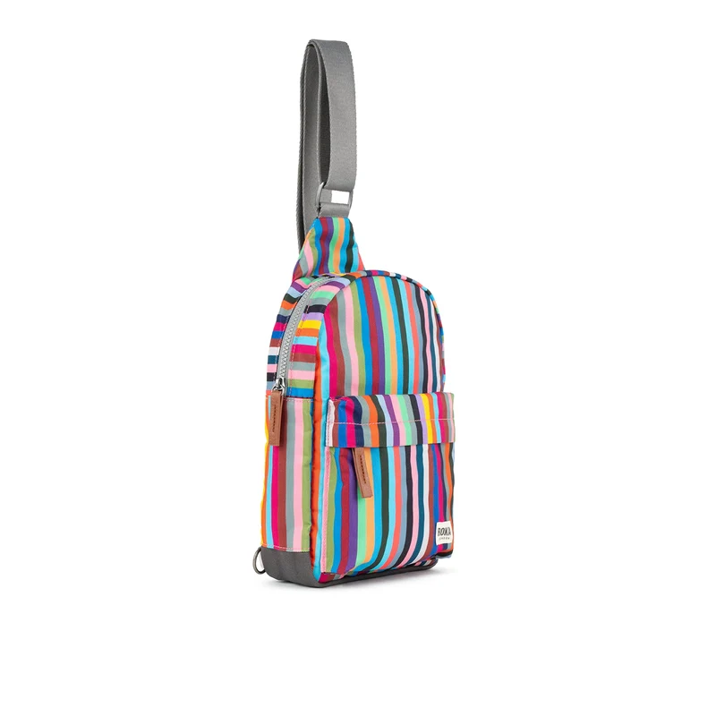 ROKA Willesden Große Tasche aus recyceltem Canvas mit mehreren Streifen von B