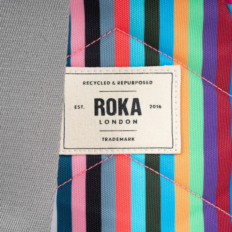 ROKA Willesden Große Tasche aus recyceltem Canvas mit mehreren Streifen von B