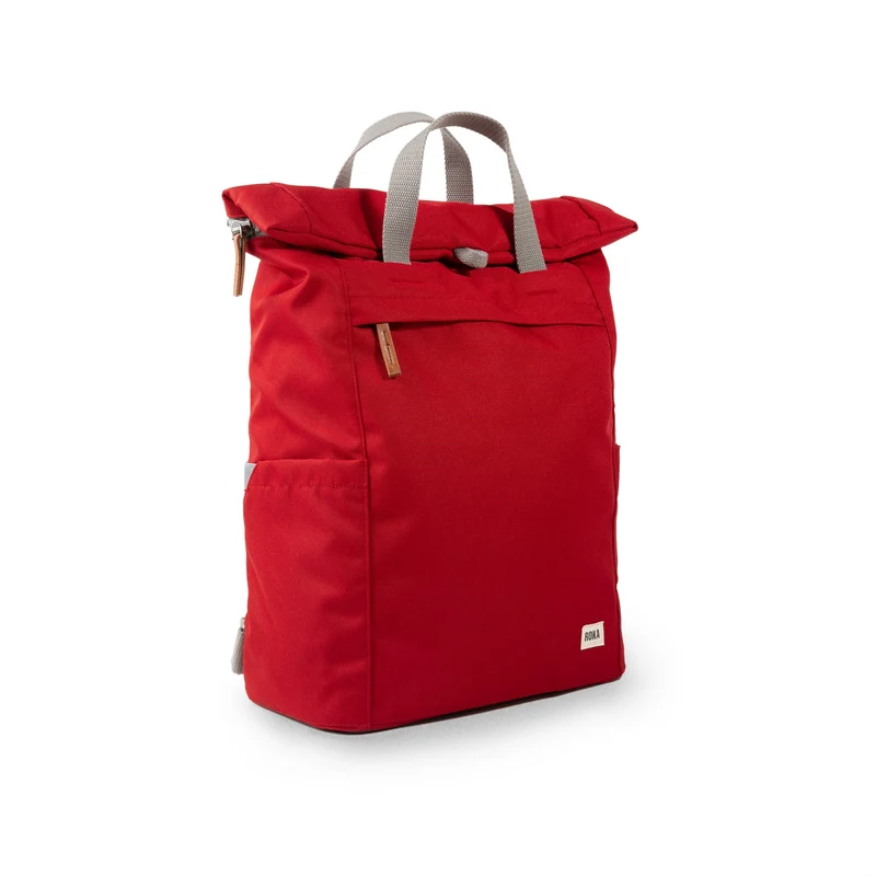 ROKA Finchley Eine große Tasche aus recyceltem Canvas in Marsrot