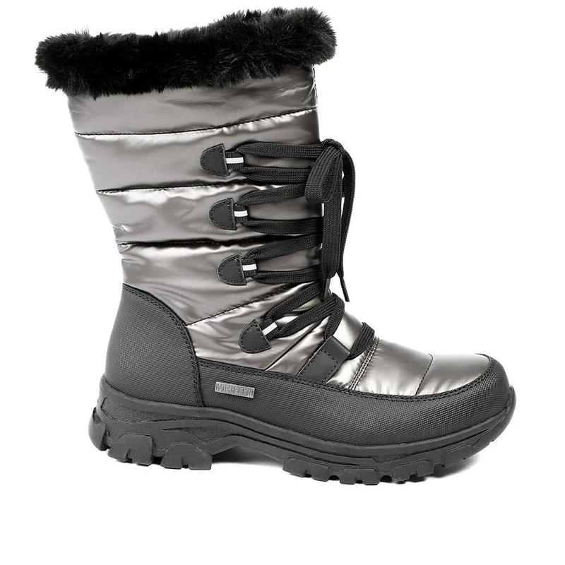 Water Resistant Wide Fit Reflective Weather Boots - WOIL40068 / 326 385 - Pewter