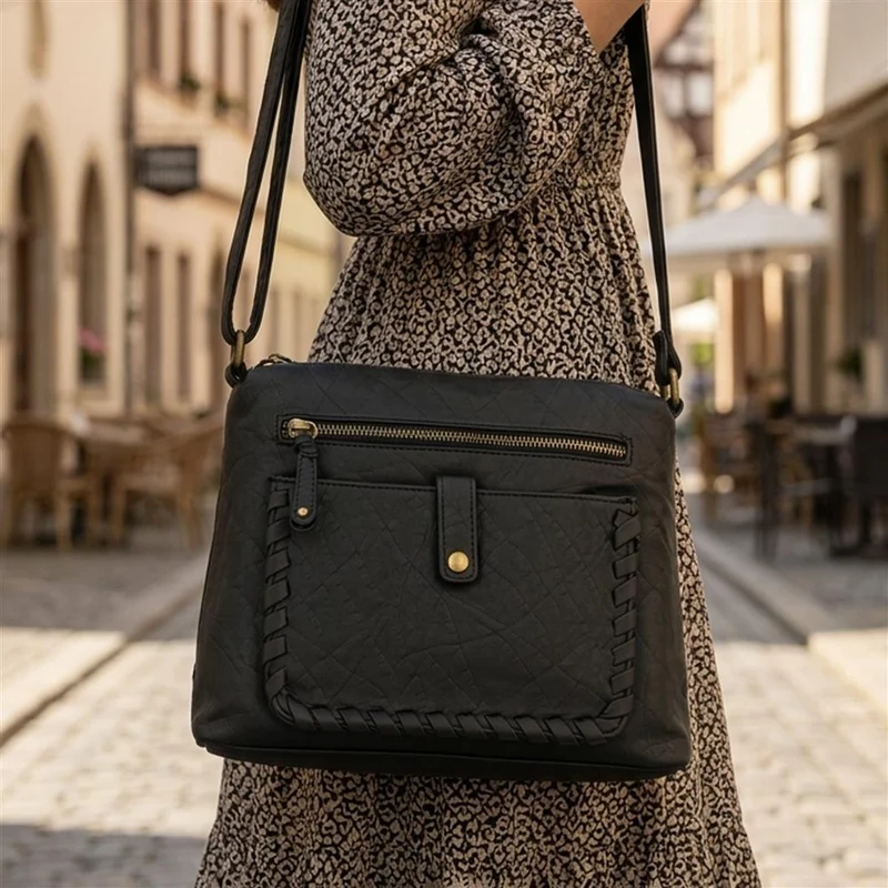Multi-Pocket Crossbody Bag - JEWN41004 / 326 892 - Black