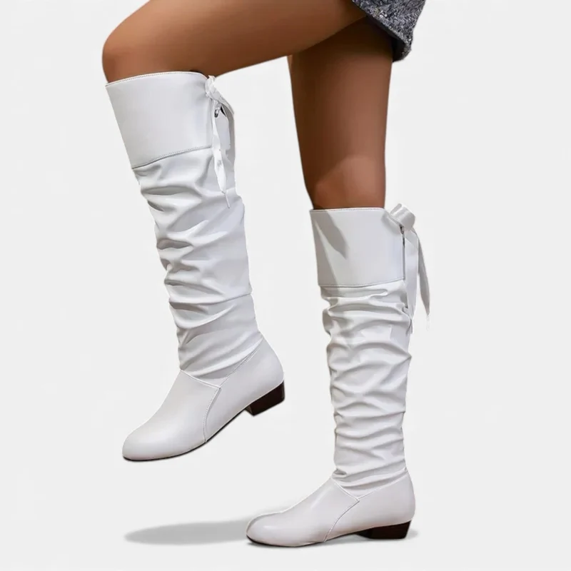Damen Kniehohe Stiefel mit Absatz Elegant