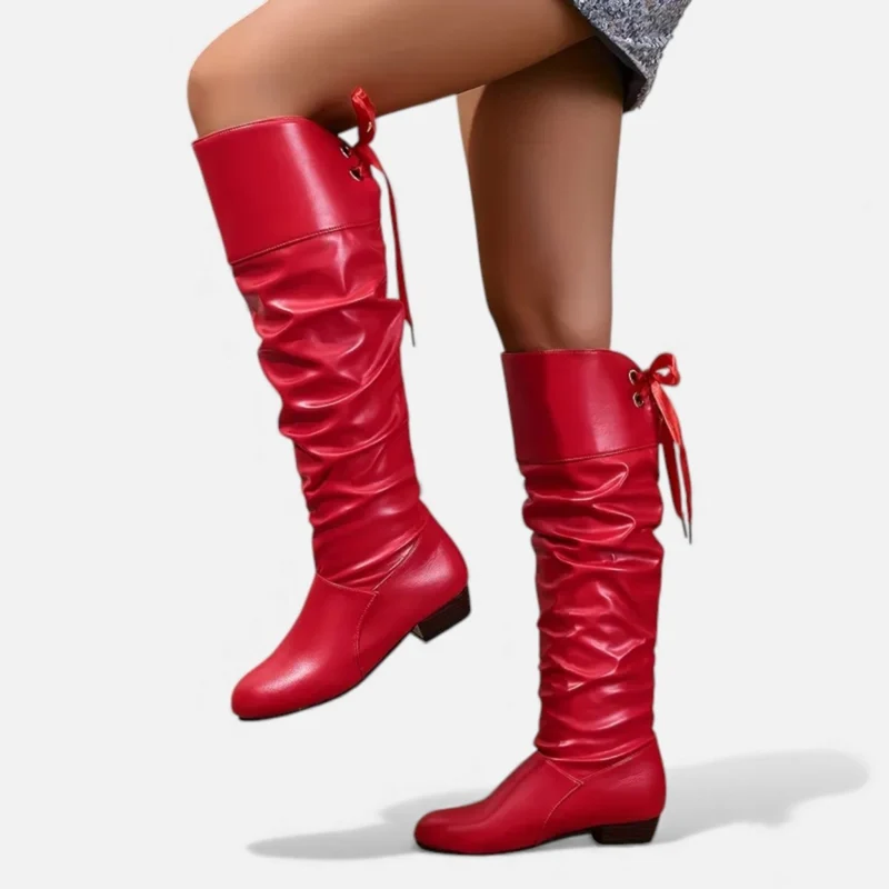 Damen Kniehohe Stiefel mit Absatz Elegant