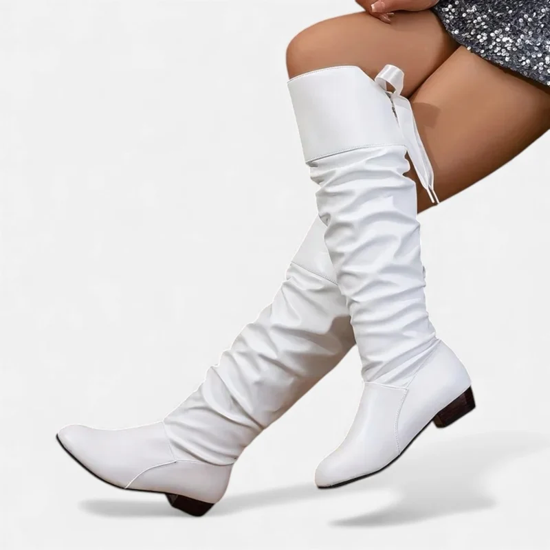 Damen Kniehohe Stiefel mit Absatz Elegant