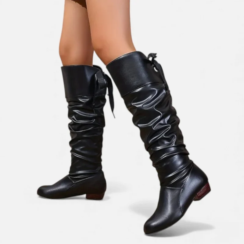 Damen Kniehohe Stiefel mit Absatz Elegant