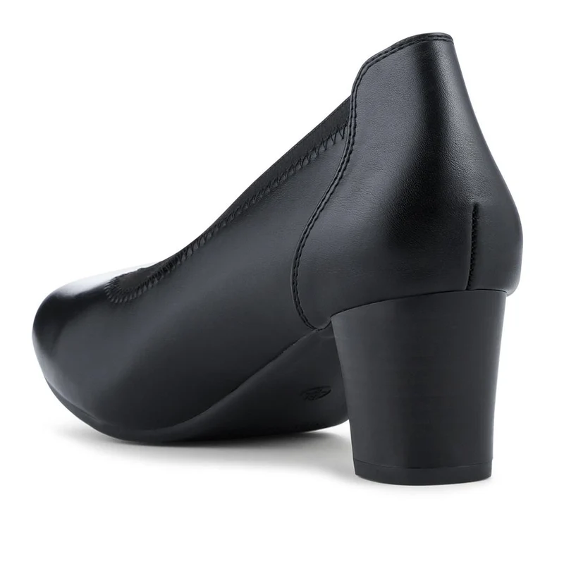 Block Heel Slip On Court Shoes With Cushion Insole - WK42027 / 328 127 - Black