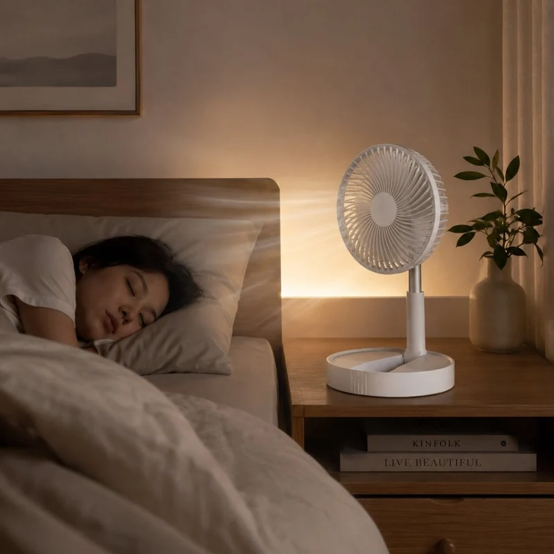 Ventilator klappbar mit Akku als Tisch & Standventilator