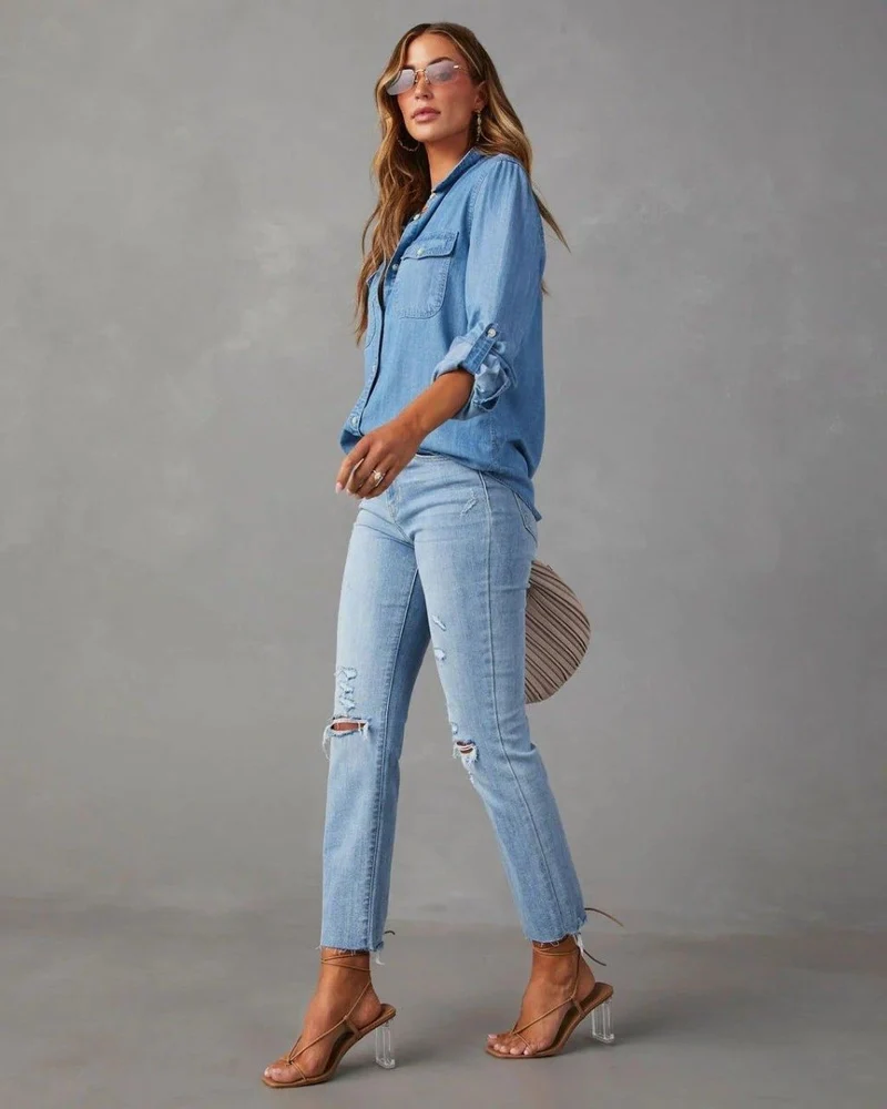 Klassisches Jeanshemd Damen