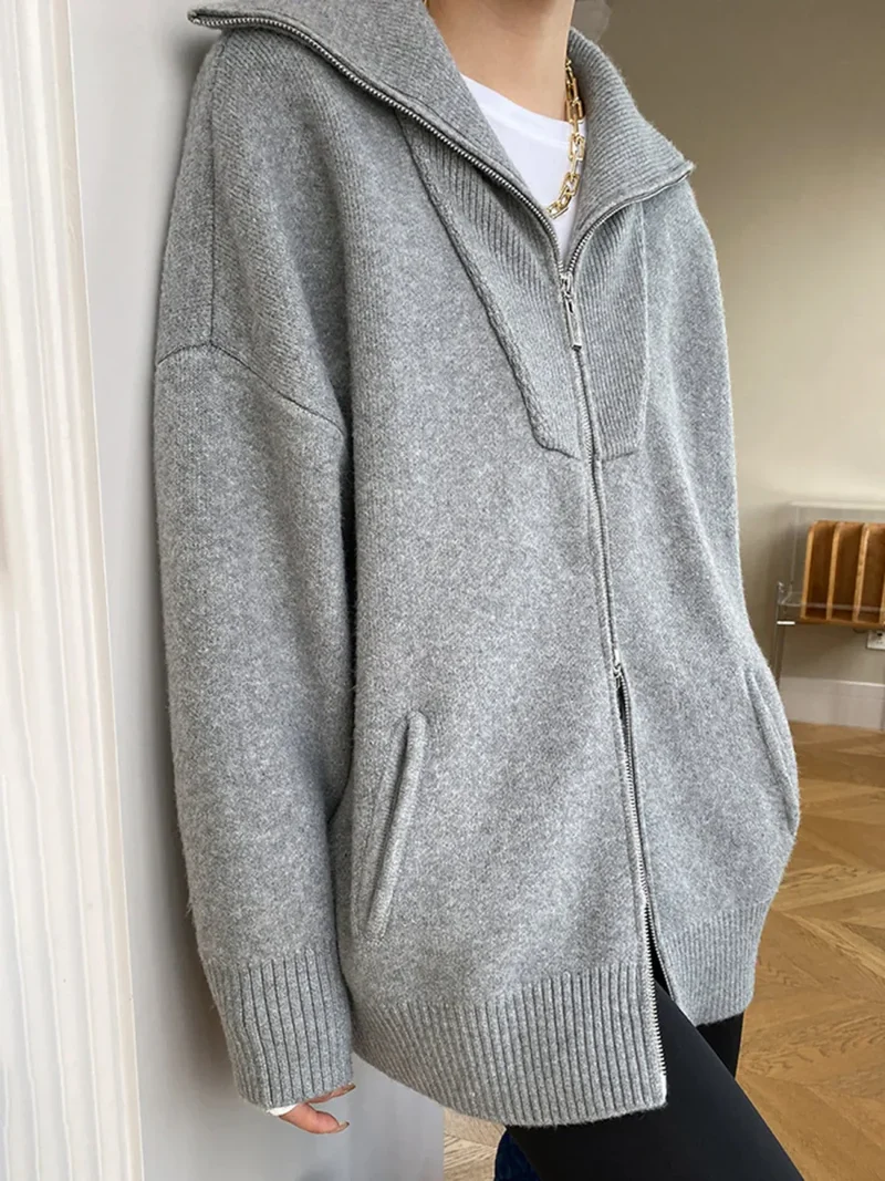 Oversized Offener Kragen-Cardigan