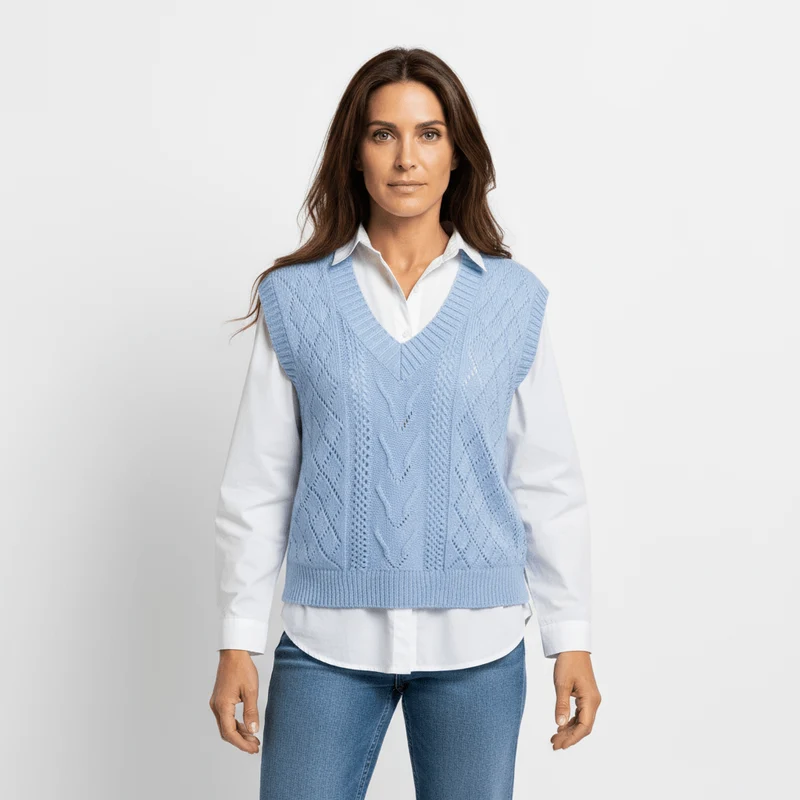 Strickweste Damen V-Ausschnitt