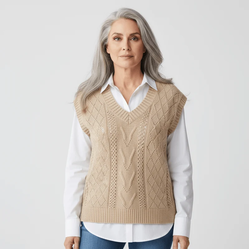Strickweste Damen V-Ausschnitt