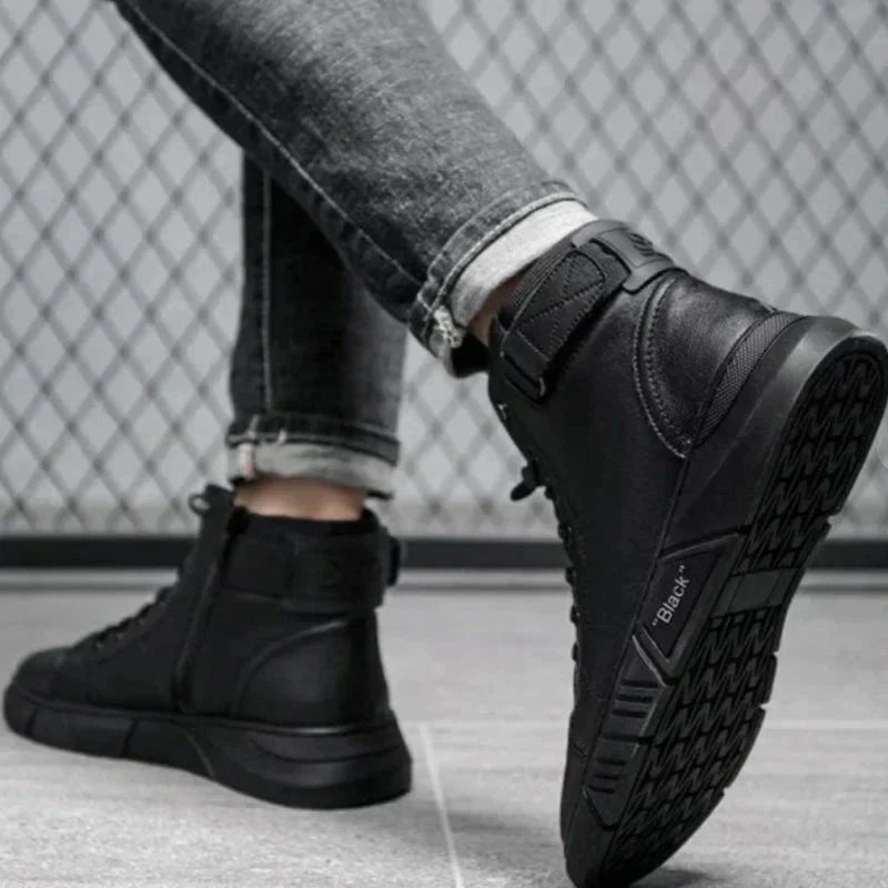 Herren High Top Schuhe Mit Reißverschluss Und Schnürung