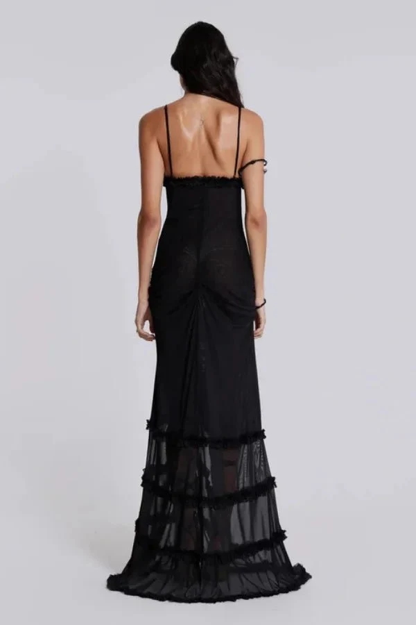 Figurbetontes Maxikleid Mit Cut-Out Und Beinschlitz