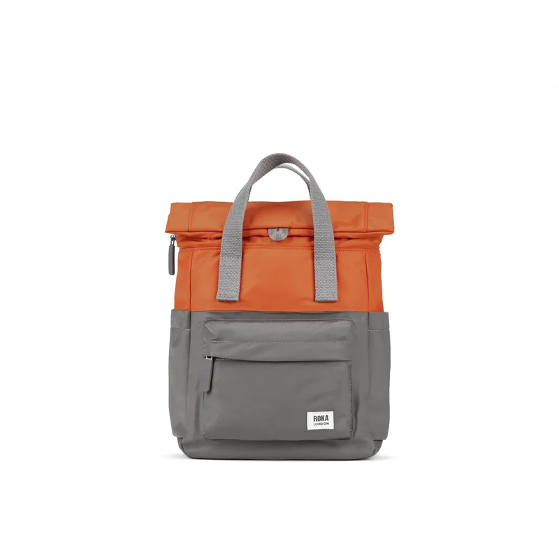 ROKA Kreativer Abfall Canfield B Graphit/Gebranntes Orange Kleiner Beutel aus recyceltem Nylon