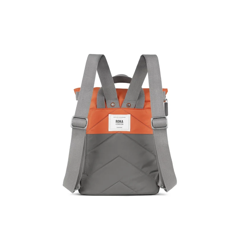 ROKA Kreativer Abfall Canfield B Graphit/Gebranntes Orange Kleiner Beutel aus recyceltem Nylon