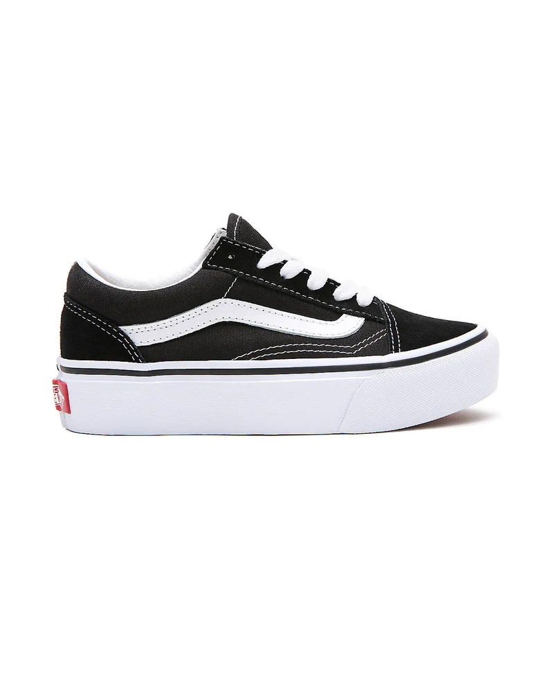 VANS Old Skool Plateau-Sneaker für Kinder – Schwarz/True White