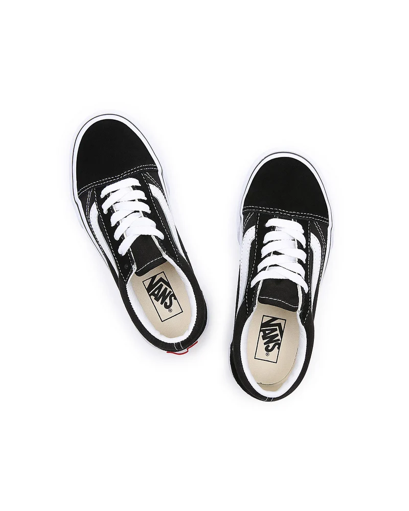 VANS Old Skool Plateau-Sneaker für Kinder – Schwarz/True White