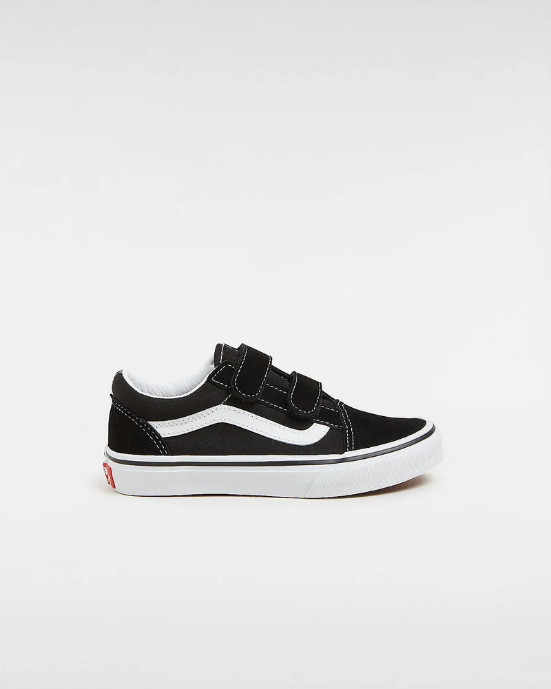 VANS Old Skool V Klett-Sneaker für Kinder – Schwarz/True White