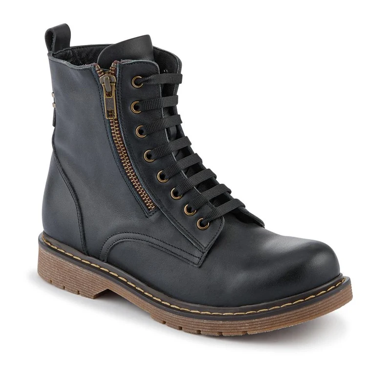 Wide-Fit Leather Zip-Up Boots - BELYNR42007 / 328 505