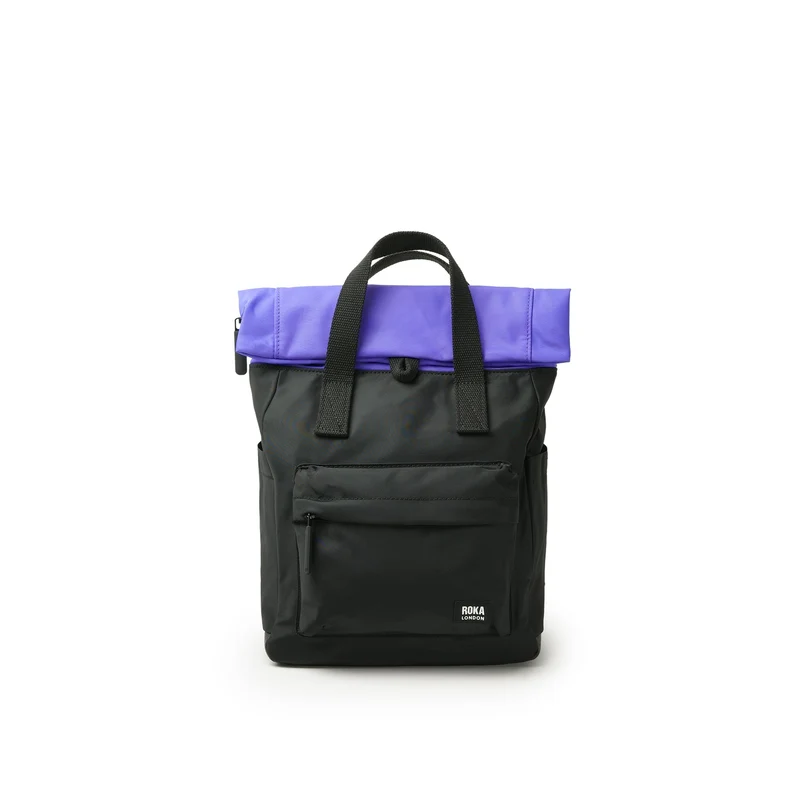ROKA Kreativer Abfall Canfield B Schwarz / Schlichte lila kleine Tasche aus recyceltem Nylon