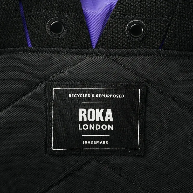 ROKA Kreativer Abfall Canfield B Schwarz / Schlichte lila kleine Tasche aus recyceltem Nylon