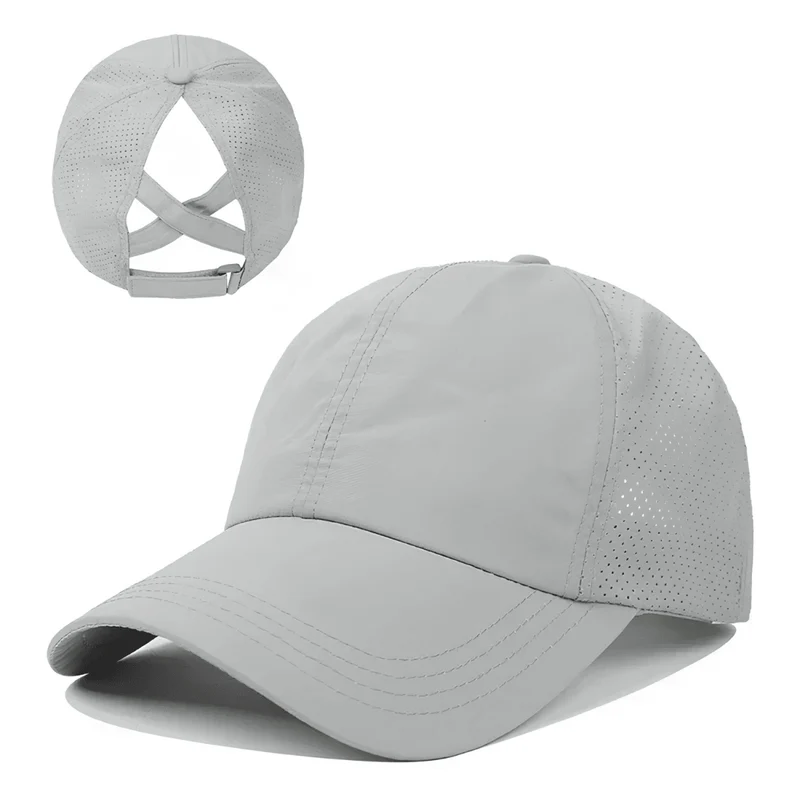 Damen Baseball Cap Atmungsaktiv mit Zopfloch