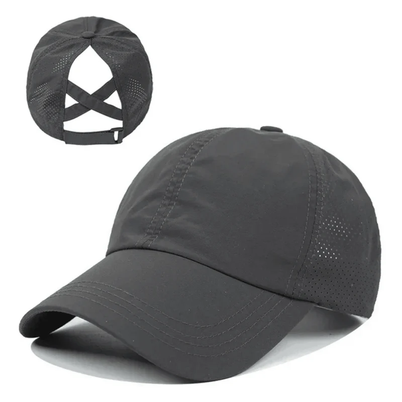 Damen Baseball Cap Atmungsaktiv mit Zopfloch