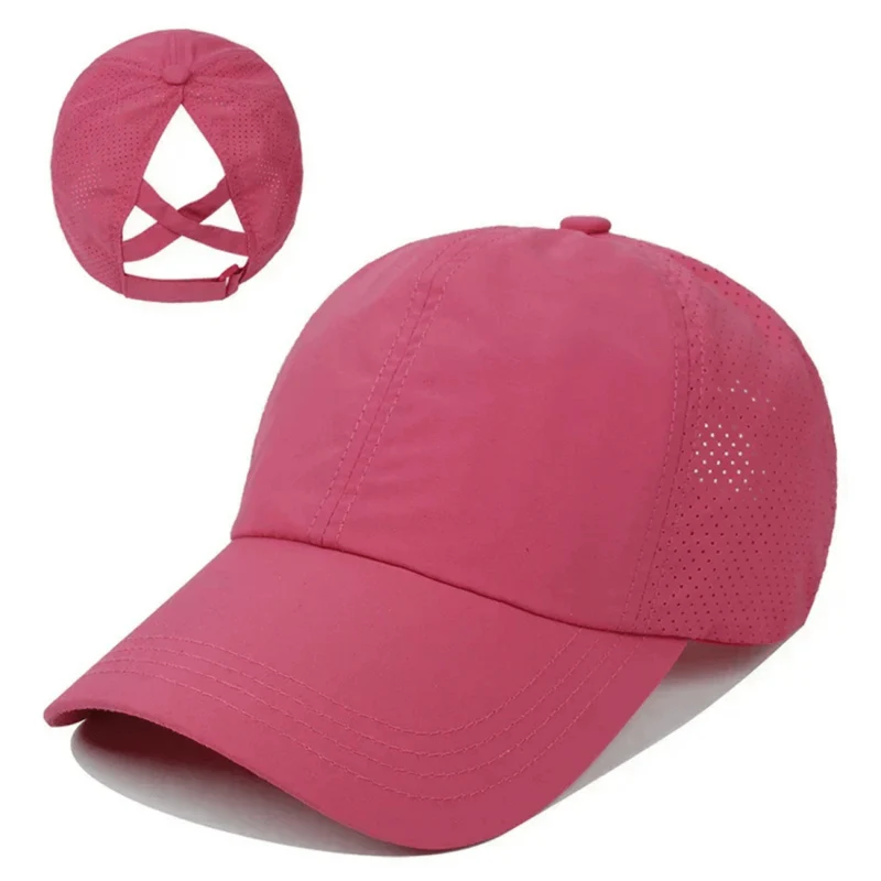 Damen Baseball Cap Atmungsaktiv mit Zopfloch