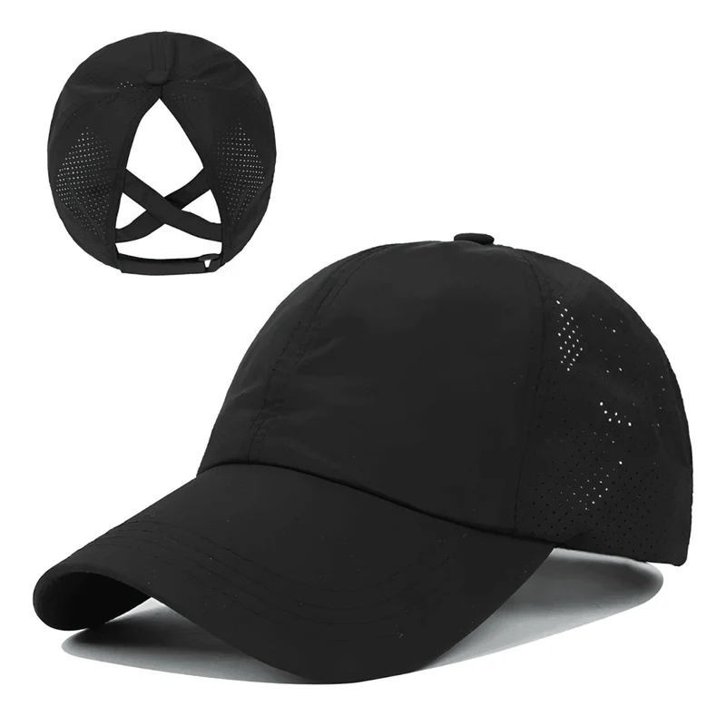 Damen Baseball Cap Atmungsaktiv mit Zopfloch