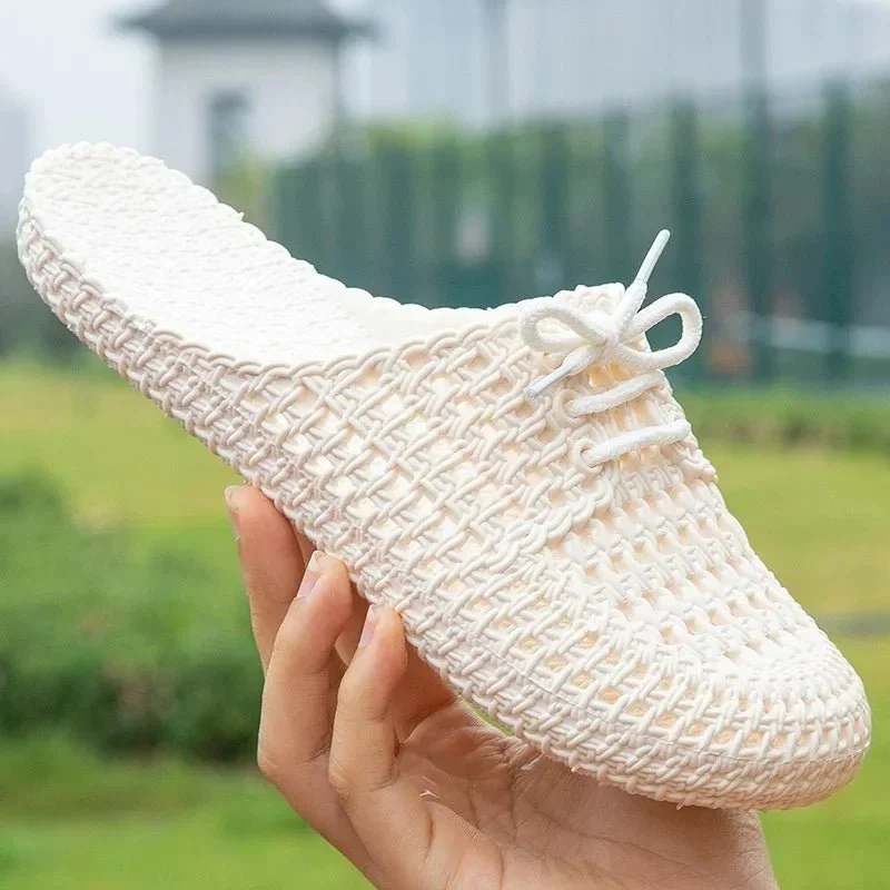 Gewebte Damen Mules sind atmungsaktive Sommer Slipper