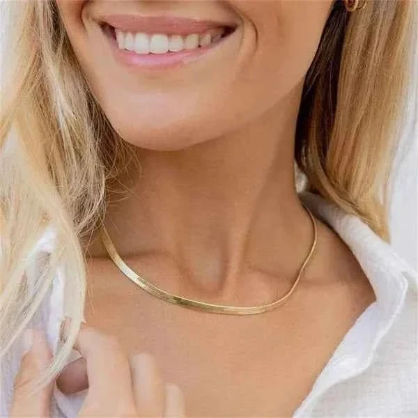 Flache Goldkette Damen