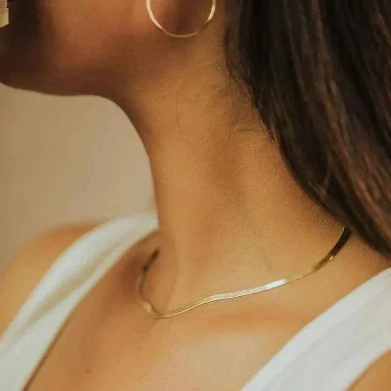 Flache Goldkette Damen