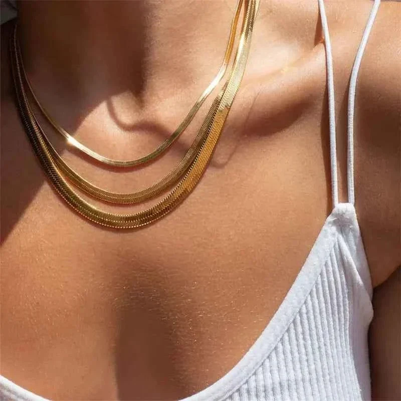 Flache Goldkette Damen